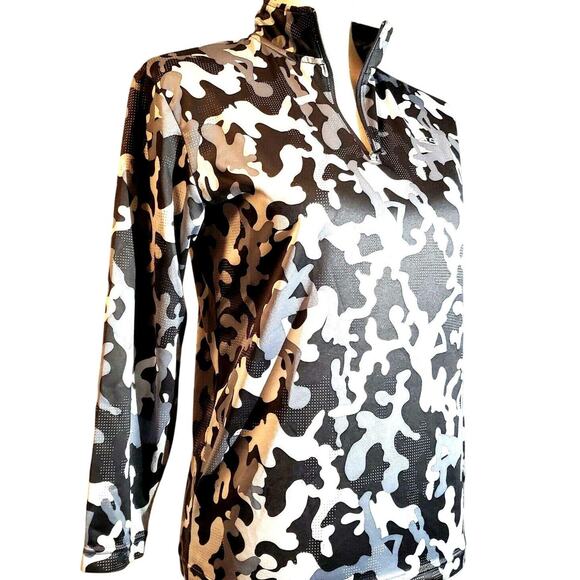 C9 Champion Athletic Top Size M Gray Camouflage 1/4 Zip Pullover Long Sleeve - Picture 1 of 11
